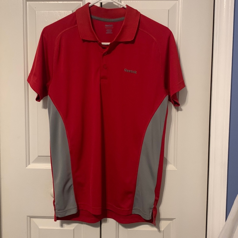 Reebok Red / Gray Polo Shirt Men’s Small